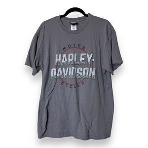 Harley Davidson Shirt‎ Mens Sz L Gray Short Sleeve  Pig Trail Rogers AK